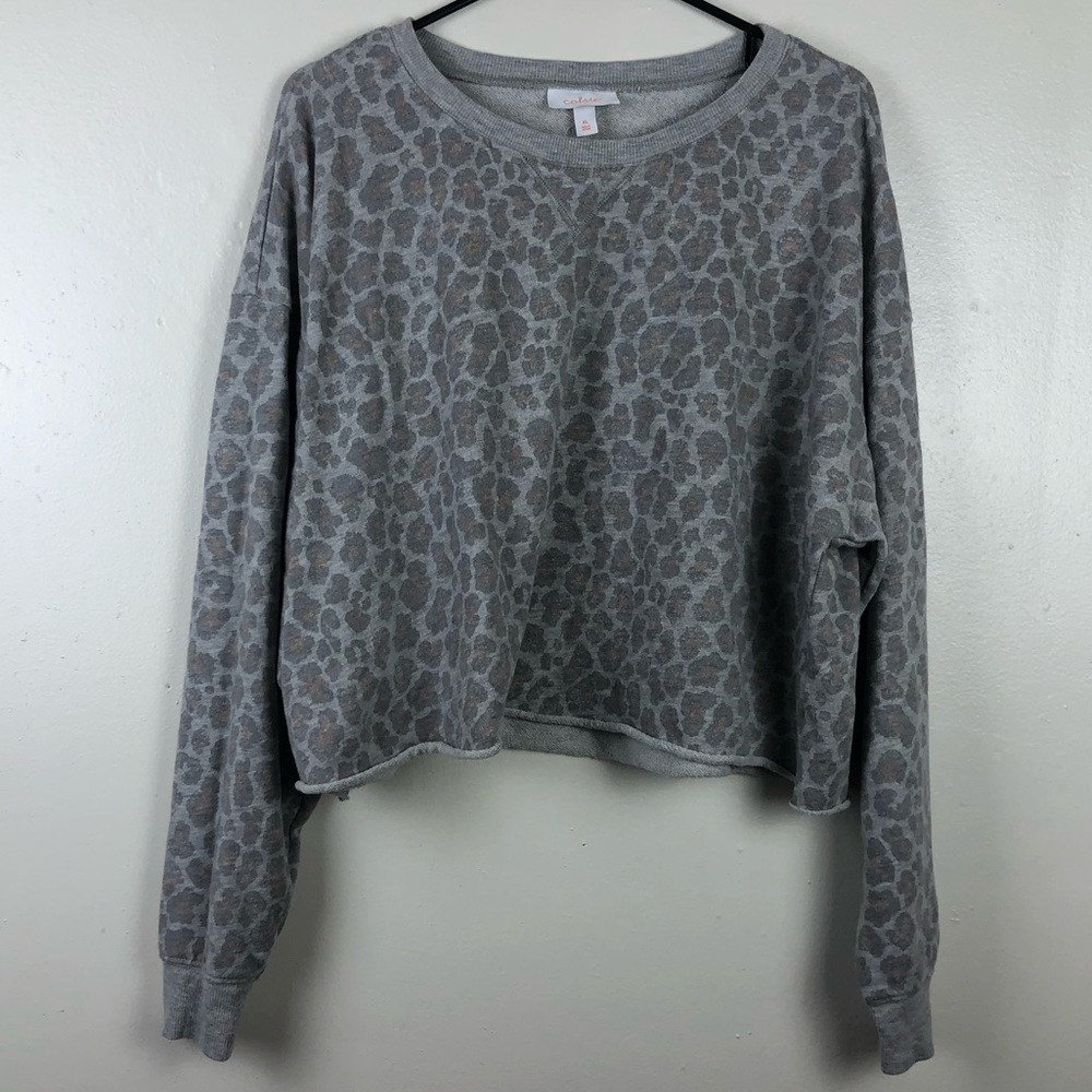 Colsie Leopard Print Comfy Sweater - Picture 1 of 5